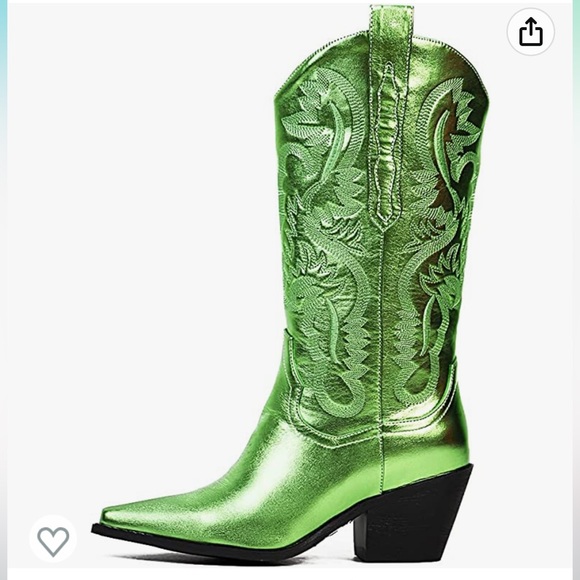 Shoes - lime green cowgirl boot